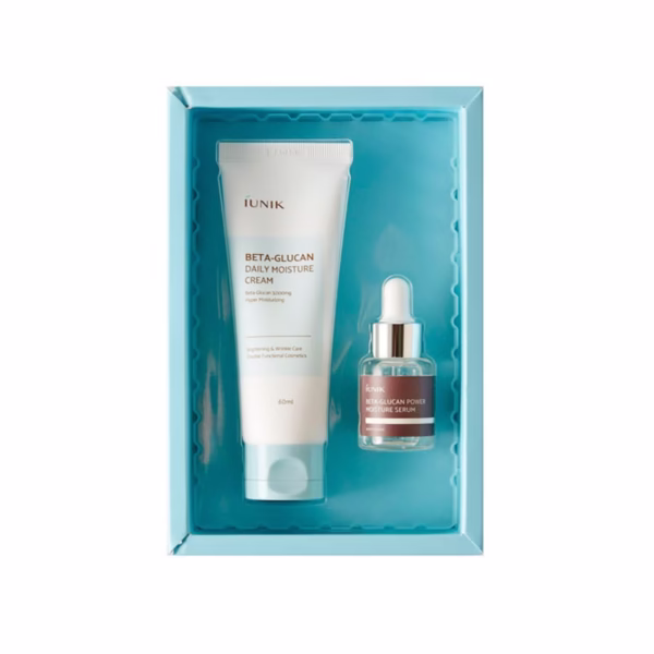 iUnik Beta-Glucan Edition Skincare Set (60 ml moisture Cream + 15 ml Serum)