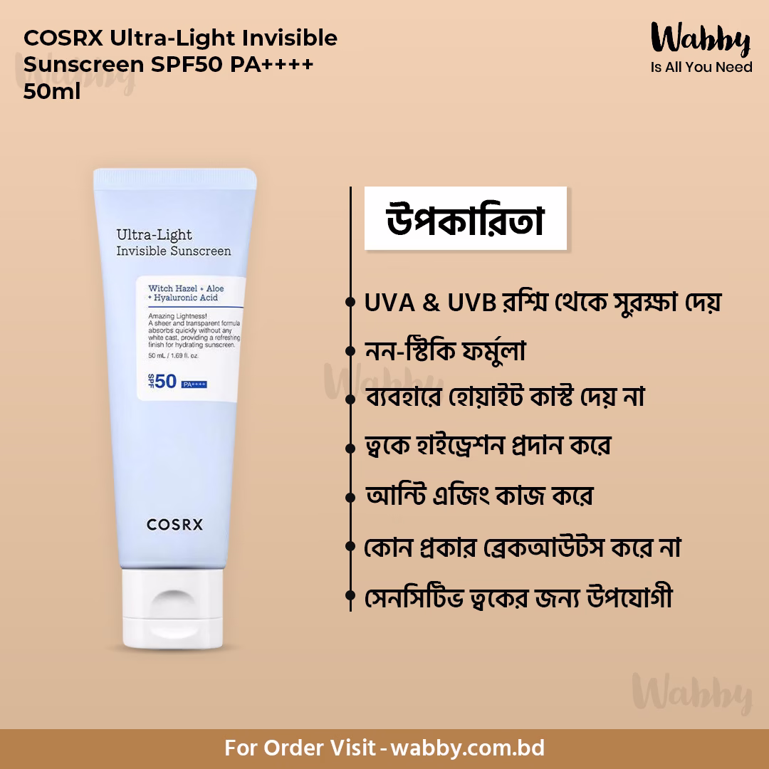 COSRX Ultra-Light Invisible Sunscreen SPF50 PA++++__50ml