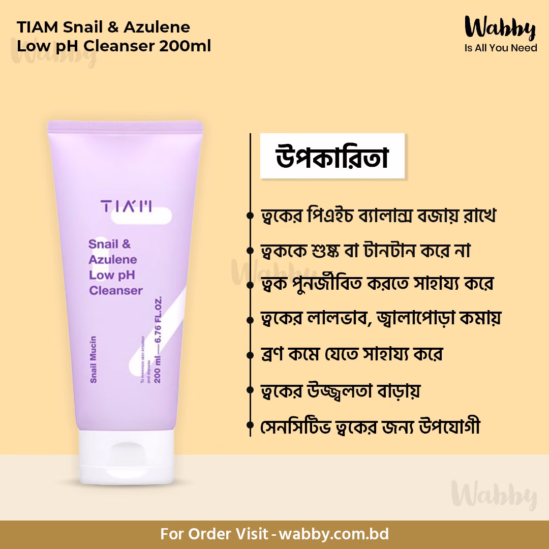 Tiam Snail & Azulene Low PH Cleanser